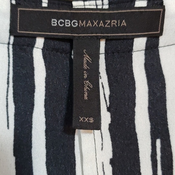 BCBGMaxAzria Cyra top stripe peplum side drape zip - Picture 6 of 7